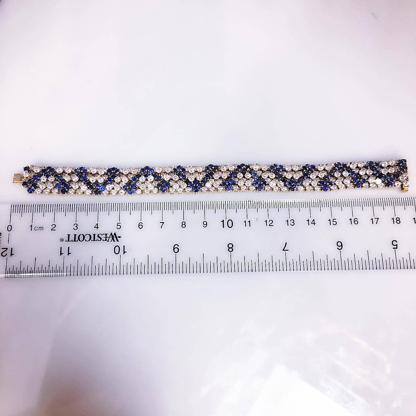Hammerman Brothers 35.00 Carat Diamond Sapphire Bracelet In New Condition In New York, NY
