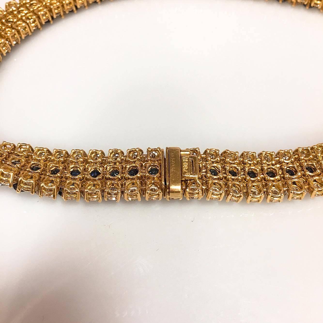 Women's Hammerman Brothers 96.00 Carat Diamond Sapphire Gold Necklace