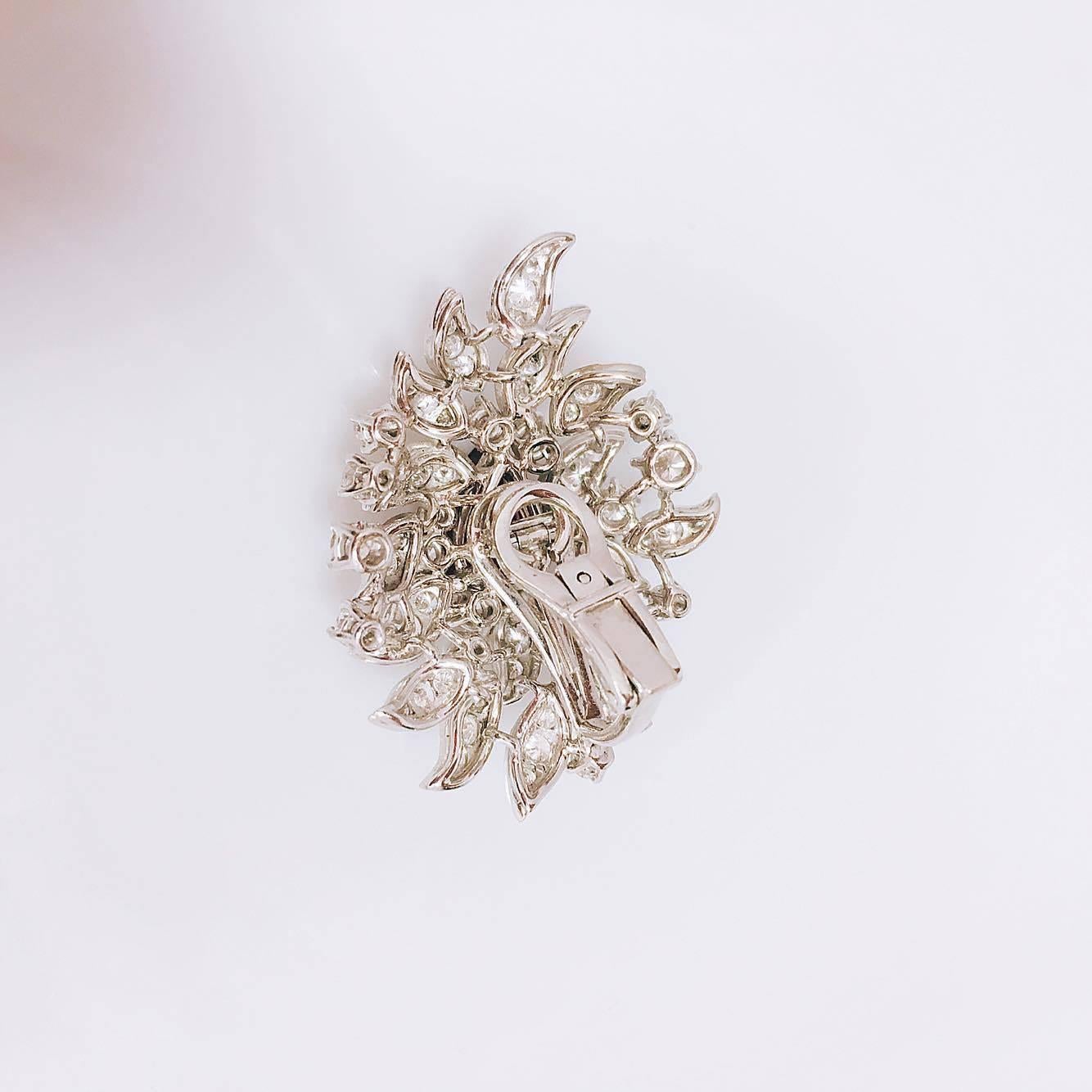 Art Deco 13.42 Carat Clip on Handmade Ruby Diamond Platinum Earrings