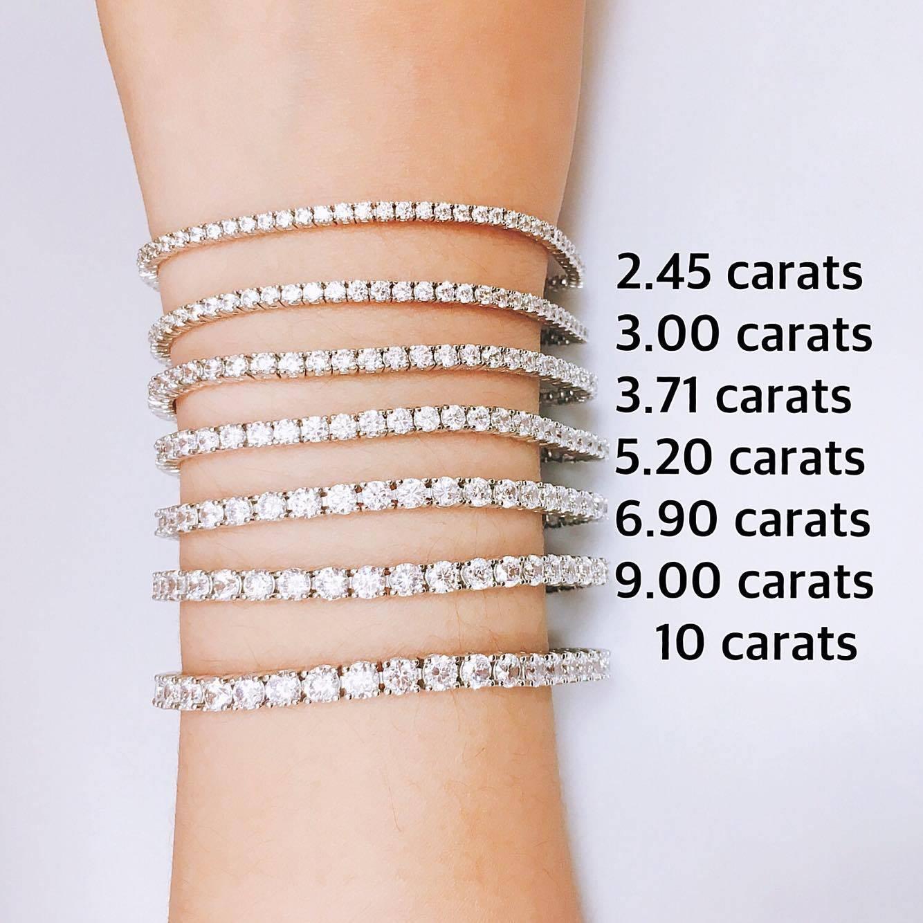 10 carat tennis bracelet on wrist