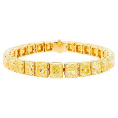 Pulsera de diamantes amarillos de 35,00 quilates certificada por Gia de Emilio Jewelry