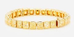 Pulsera de diamantes amarillos de 35,00 quilates certificada por Gia de Emilio Jewelry