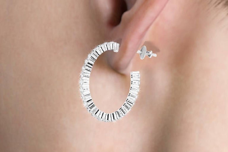 Diamond Earrings Set in Platinum For Sale at 1stdibs