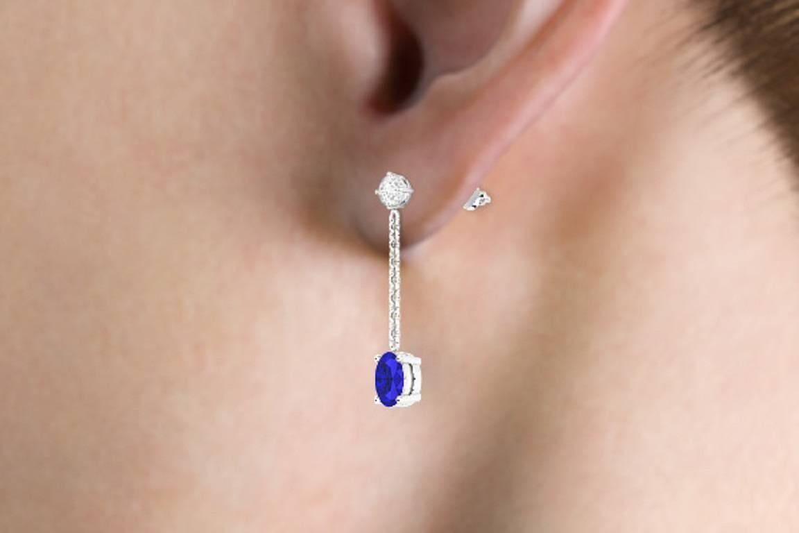 Women's Oval Diamond Earrings