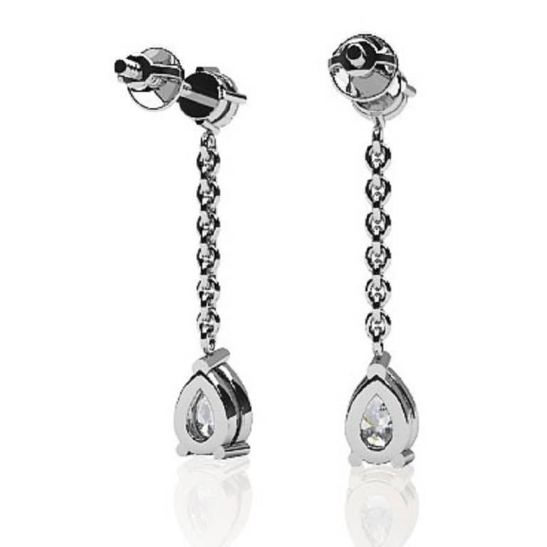 Pear Diamond Earrings In New Condition In New York, NY