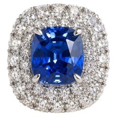 Emilio Jewelry Certified 7 Carat Sapphire Ring