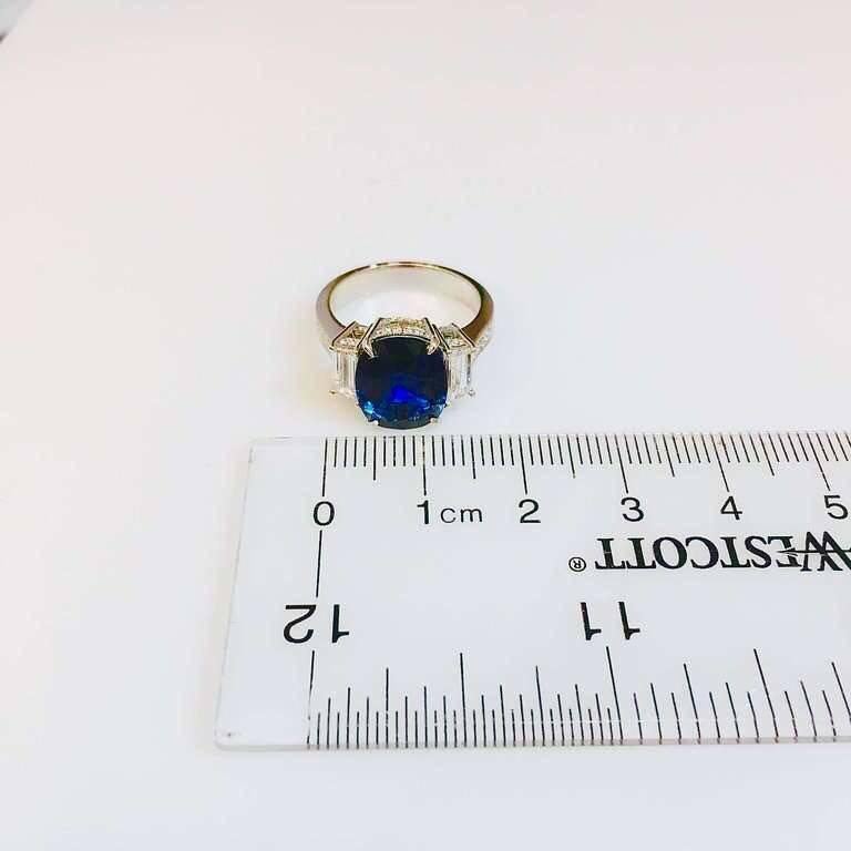4.50 Carat Royal Blue Sapphire Diamond Ring 1
