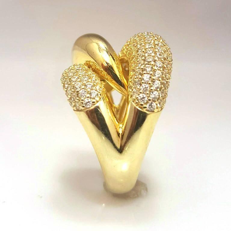 Women's Micro Pave Diamond Gold Dome Ring