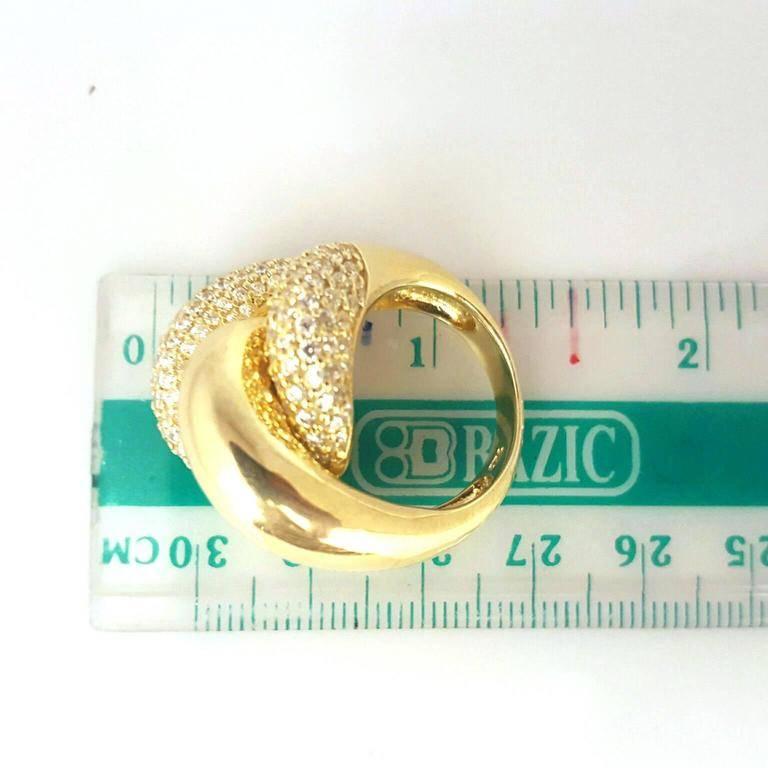 Micro Pave Diamond Gold Dome Ring 2