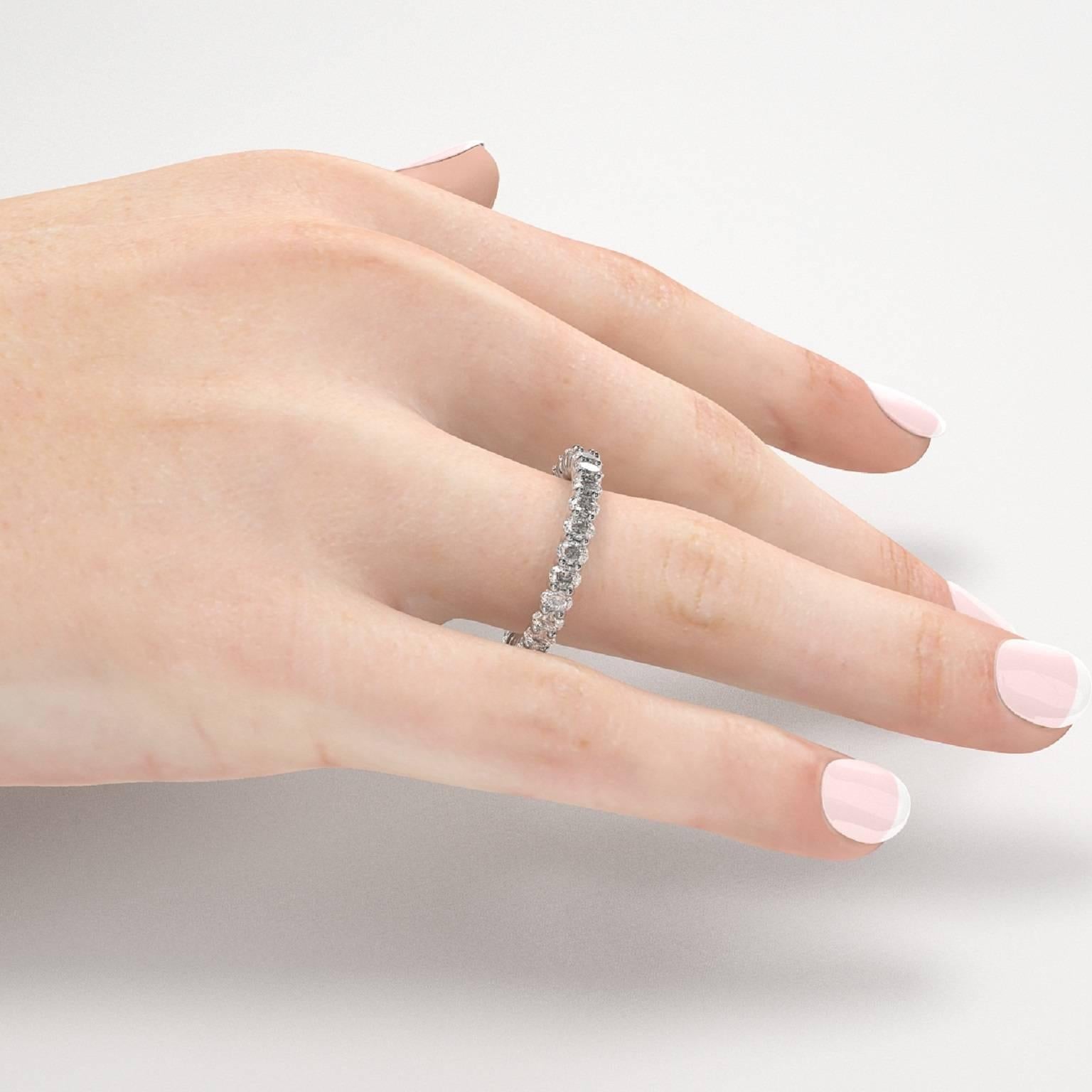 Modern 4.50 Carat Diamond Oval Eternity Ring Set in Platinum