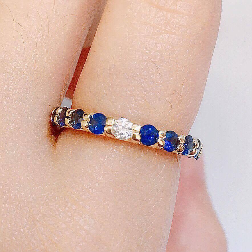 Unique Sapphire Diamond Eternity Band In New Condition In New York, NY