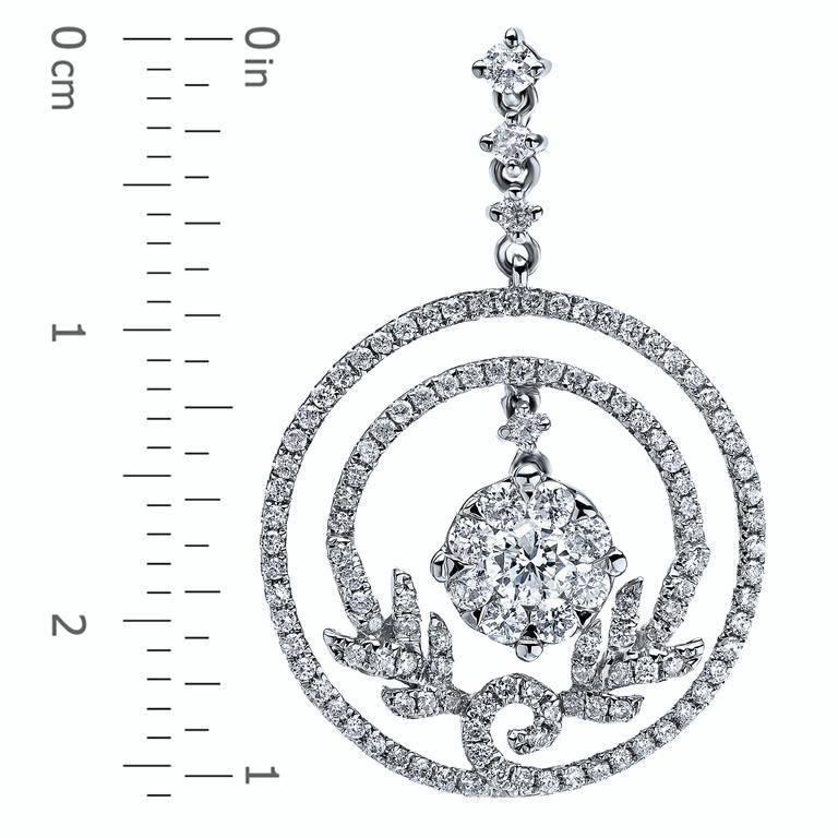 Modern Floral Diamond Earrings