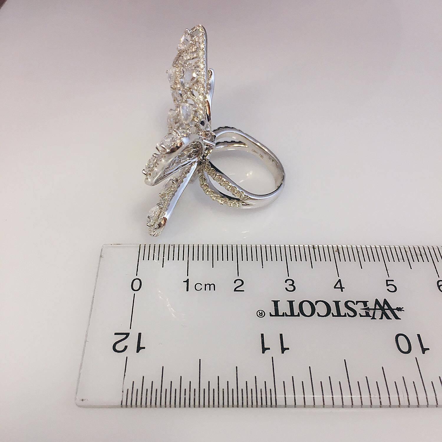 Emilio Jewelry Approx 6.25 Carat Rose Cut Butterfly Diamond Ring 3