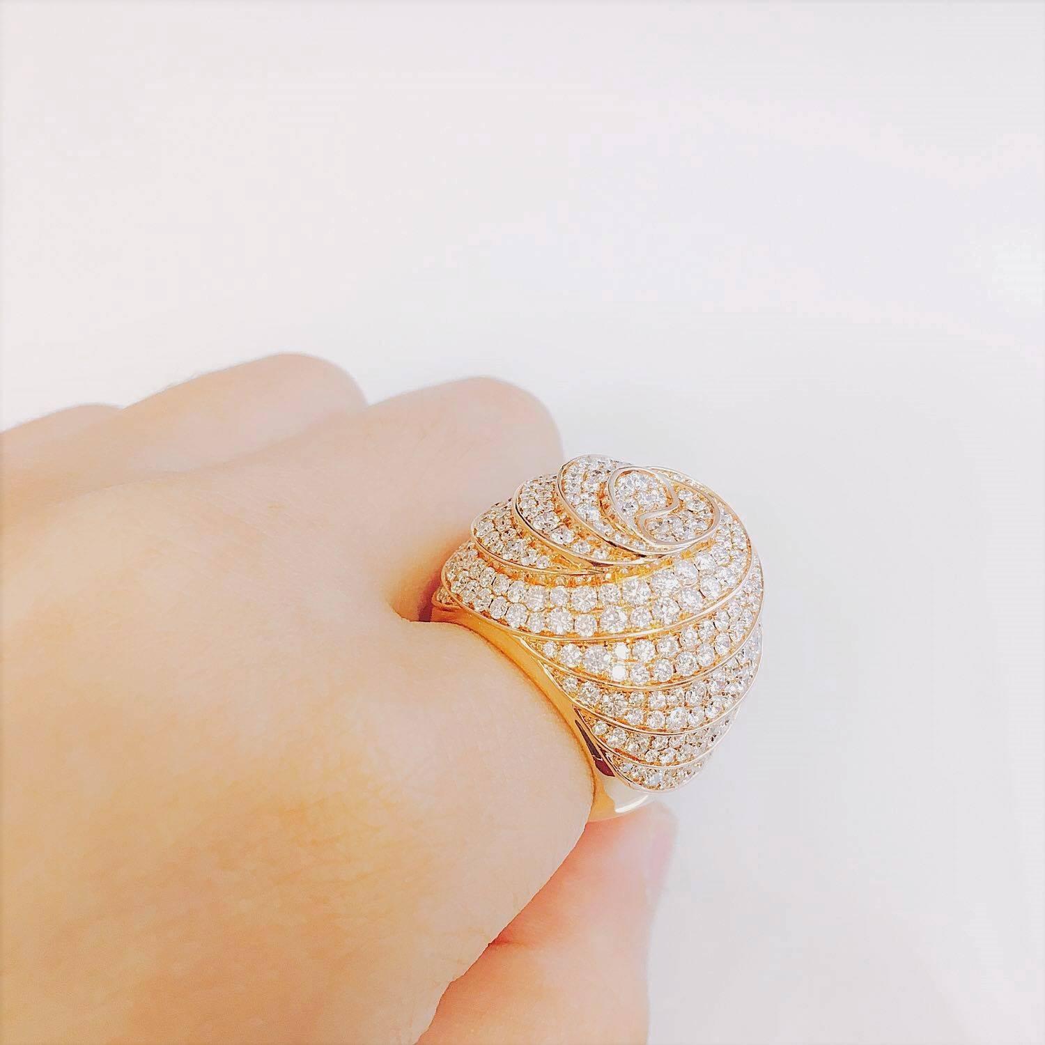 micro pave rose gold ring