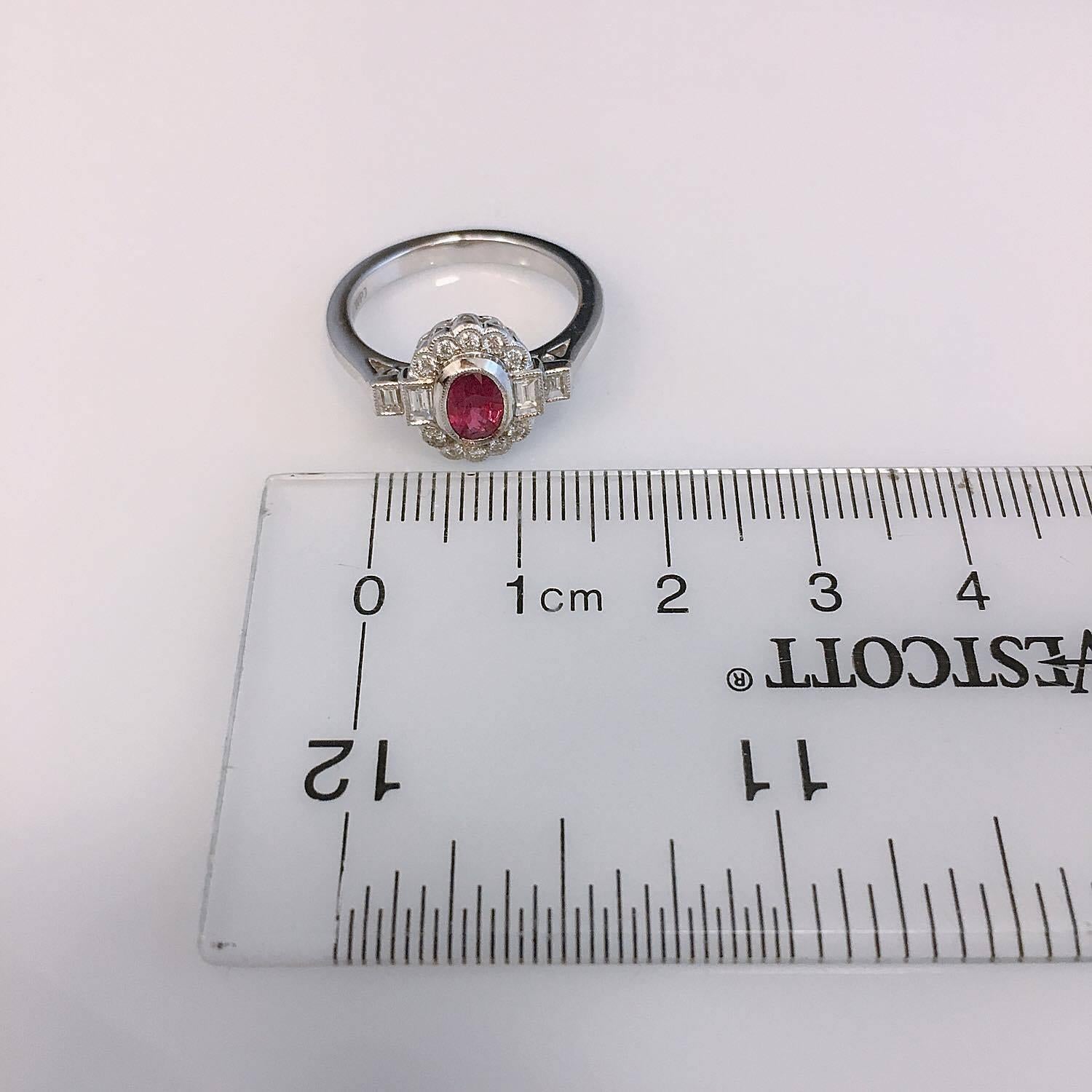 Women's Emilio Jewelry Oval Ruby Diamond Ring