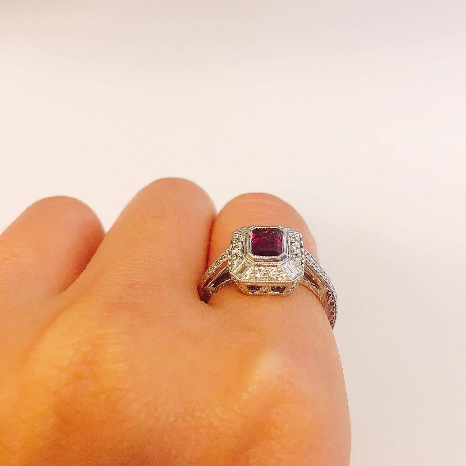 Women's Emilio Jewelry Pink Tourmaline Diamond Ring