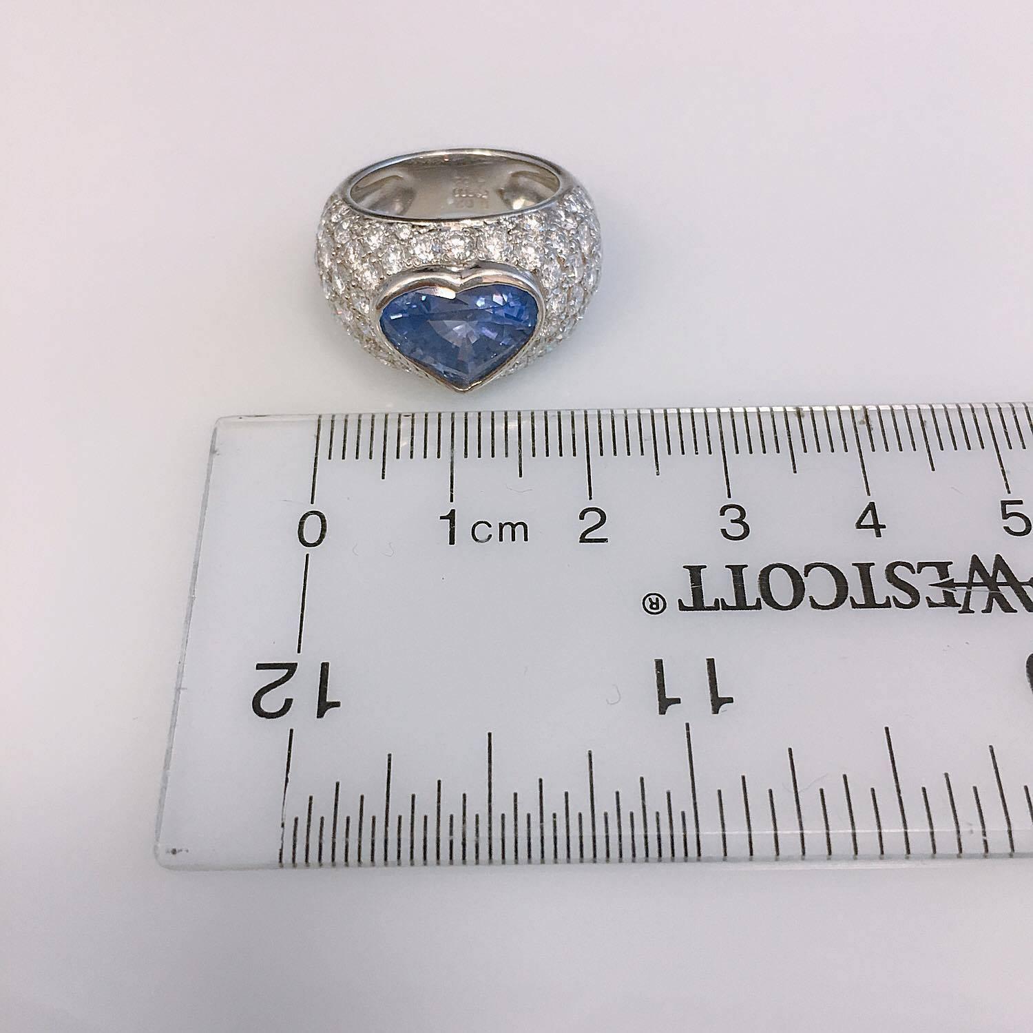 Approx 7.65 Carat Heart Sapphire Diamond Ring 2