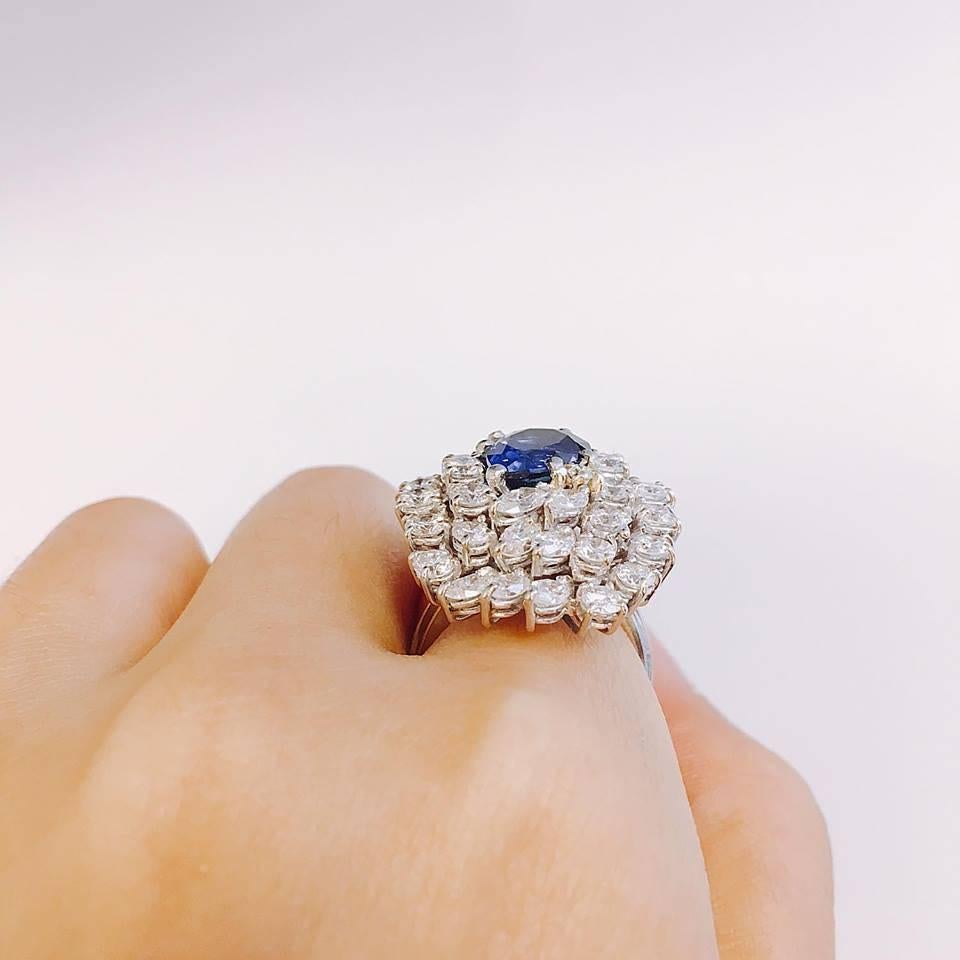 Women's Emilio Jewelry 8.00 Carat over the Top Sapphire Diamond Ring
