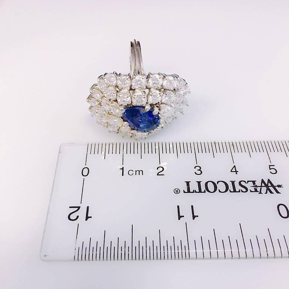 Emilio Jewelry 8.00 Carat over the Top Sapphire Diamond Ring 2