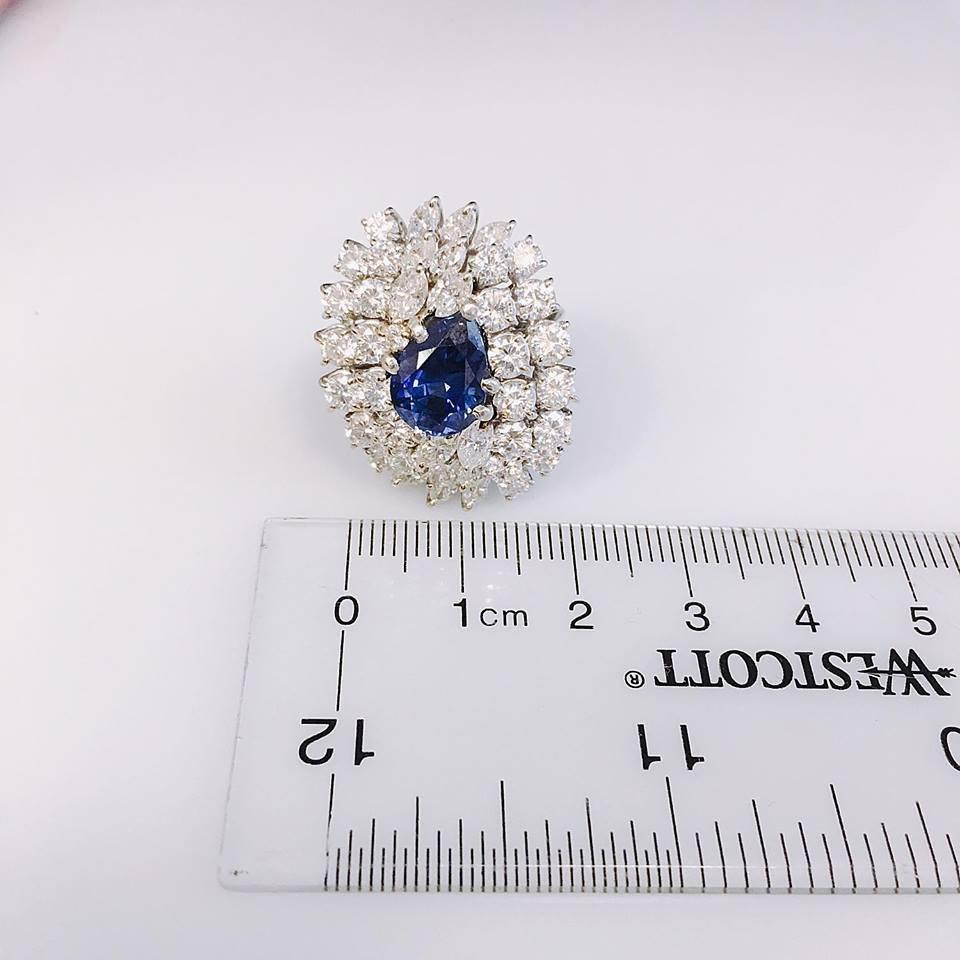 Emilio Jewelry 8.00 Carat over the Top Sapphire Diamond Ring 3