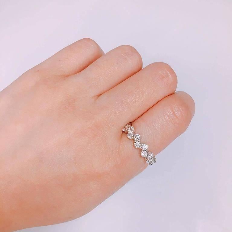 Modern Emilio Jewelry Diamond Gold Eternity Wedding Band Ring
