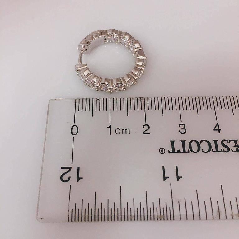 Women's Emilio Jewelry Diamond Gold Platinum Hoop Earrings