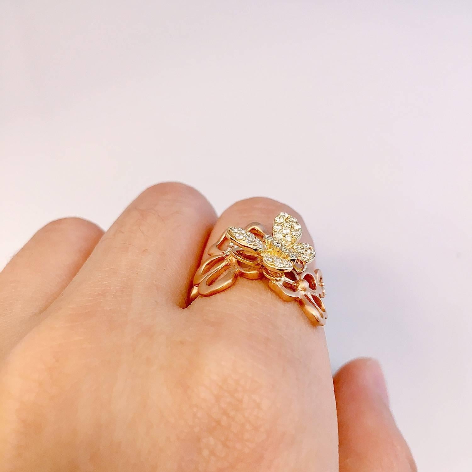 Modern Emilio Jewelry Butterfly Diamond Ring