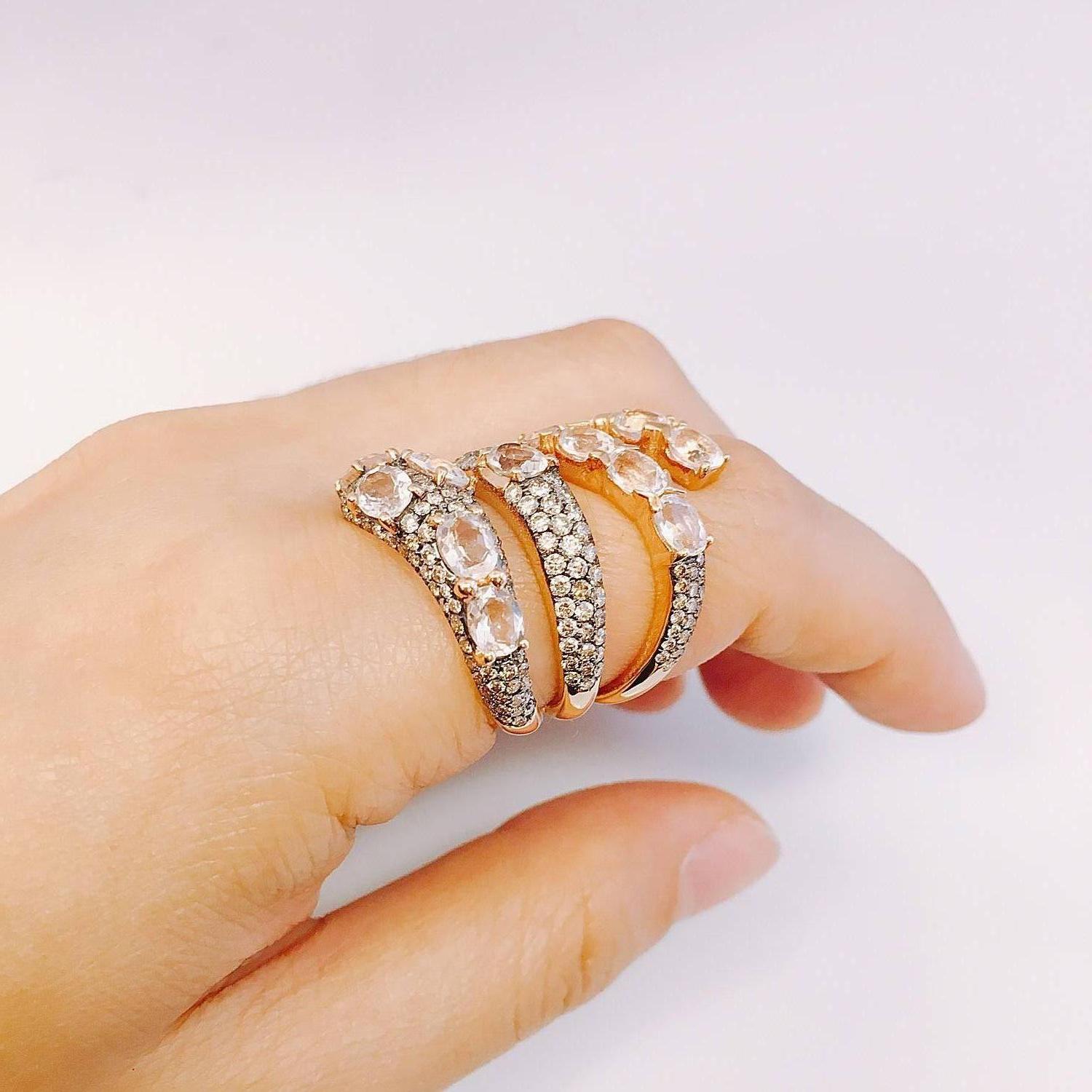 Modern Emilio Jewelry Snake Fashion Diamond Ring