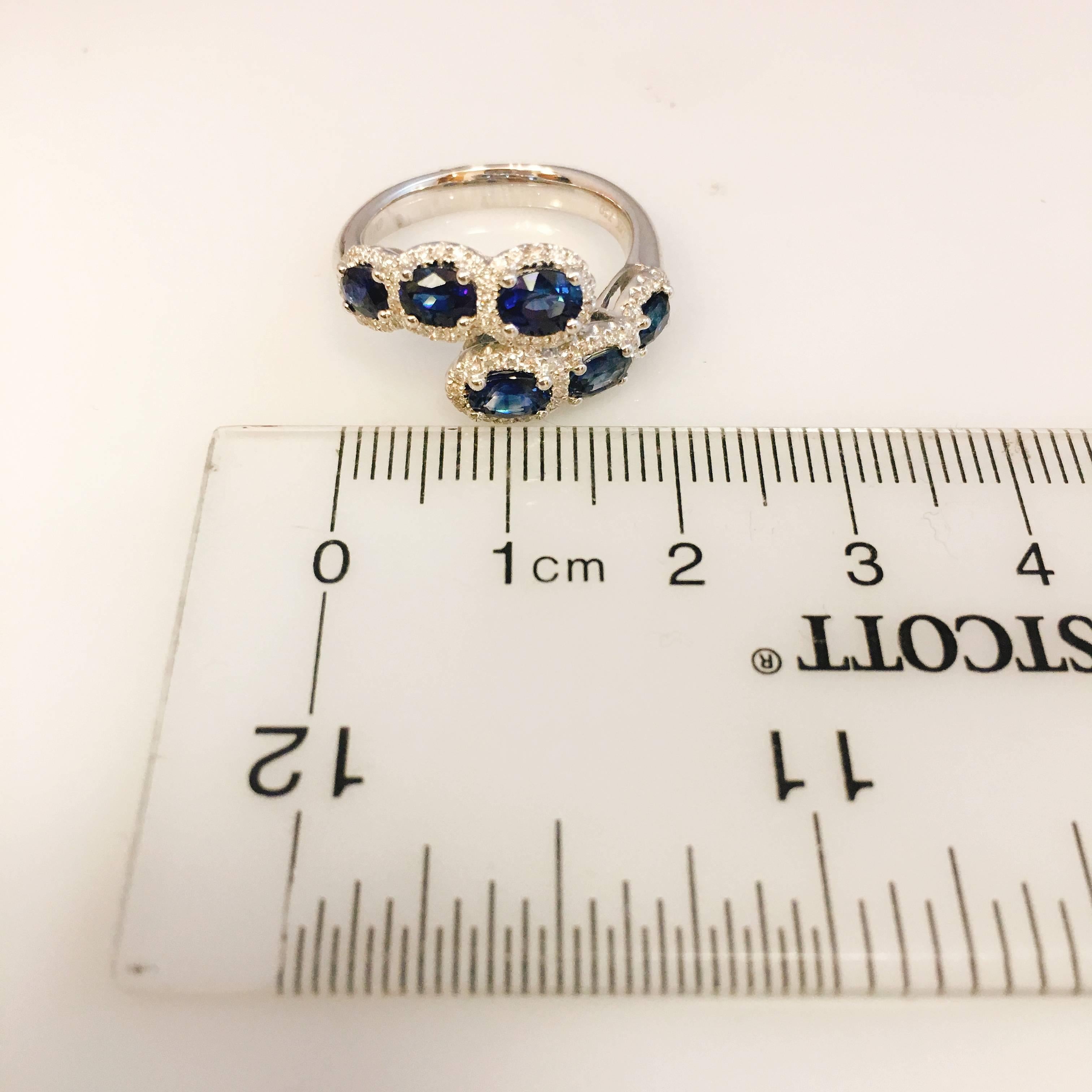 Modern Emilio Jewelry Sapphire Diamond Ring