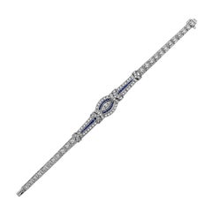 6.95 Carat Sapphire Diamond Art Deco Bracelet