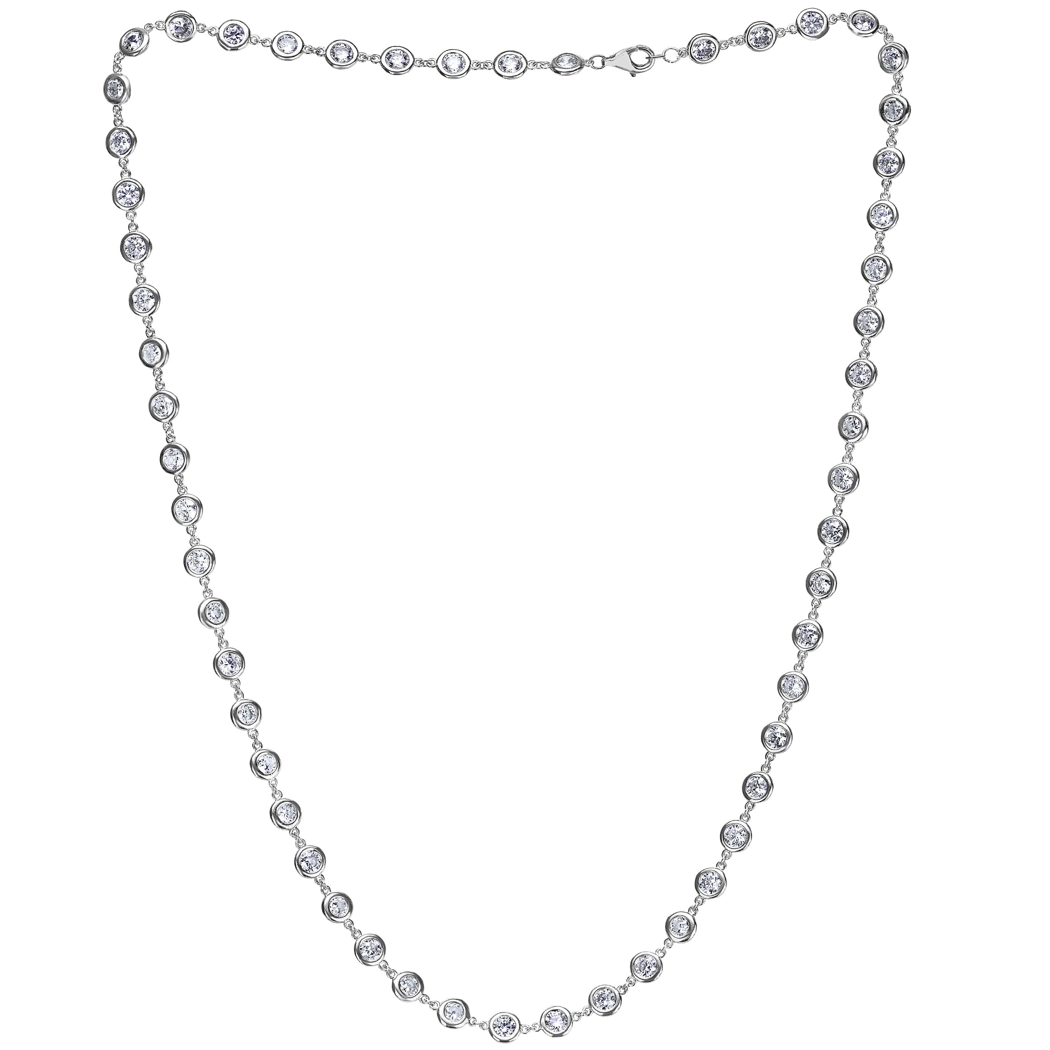 6.05 Carat Link to Link Diamond by the Yard Necklace 34 Inches Long