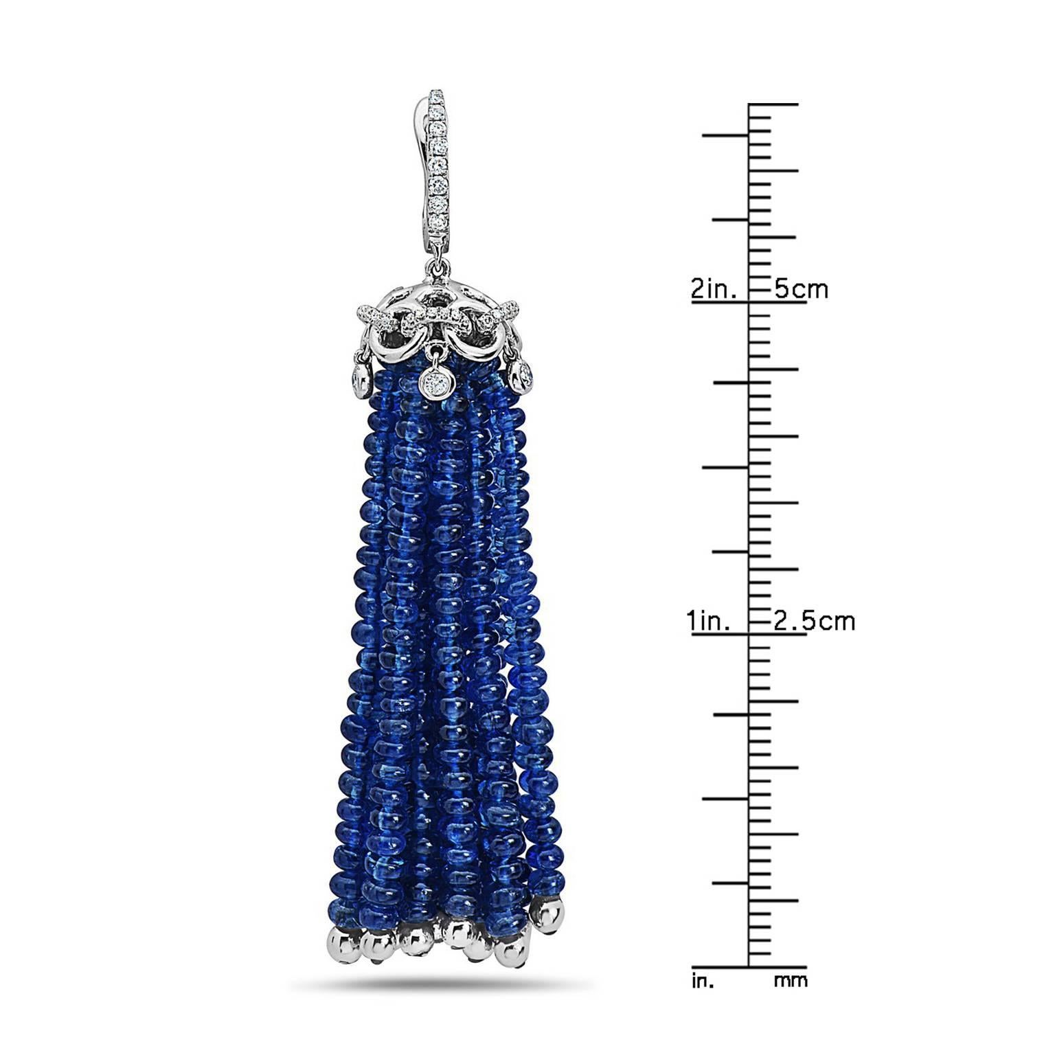 Approx total weight: 96.77 cts
Sapphires are gorgeous deep blue colors.
Diamond Color: E-F
Diamond Clarity: Vvs 
Cut: Excellent 
All Emilio! pieces come with a professional appraisal from GAL, a reputable lab accepted by most insurance companies