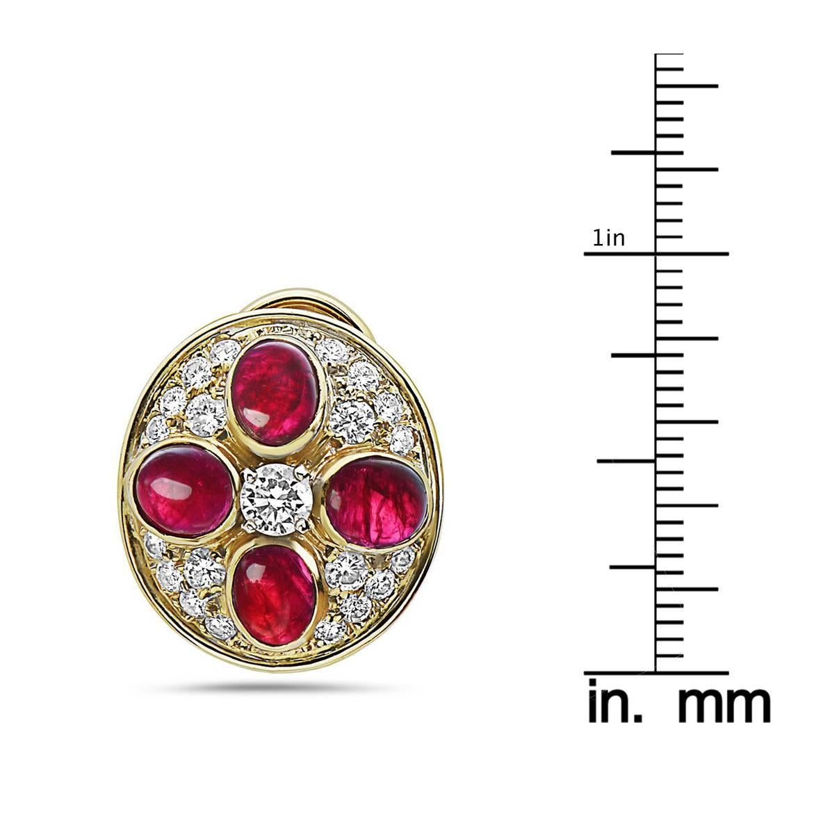 Women's Emilio Jewelry Ruby Diamond Earring Pin Set