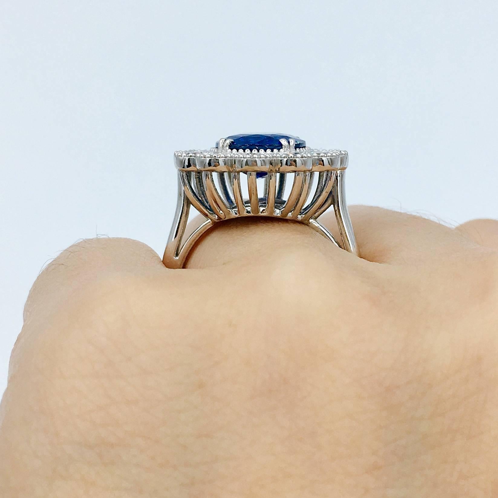 Women's Emilio Jewelry Sapphire Diamond Ring 