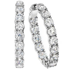 Emilio Jewelry .40 Carat Each Diamond Inside Out Oval Diamond Hoops