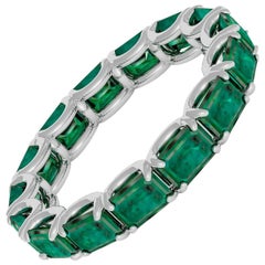 Emilio Jewelry Emerald Cut Emerald Eternity Band