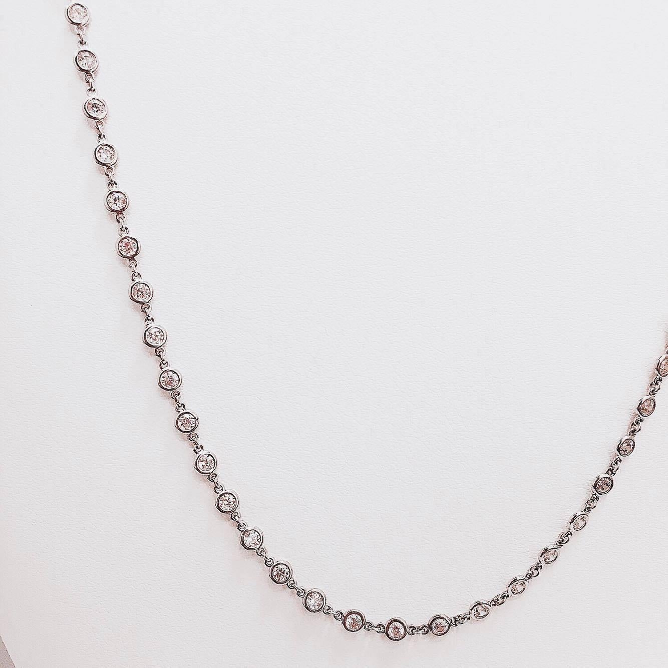 Modern Emilio Jewelry 6.05 Carat Link to Link Diamond by the Yard Necklace