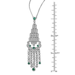 Emilio Jewelry Emerald Diamond Necklace