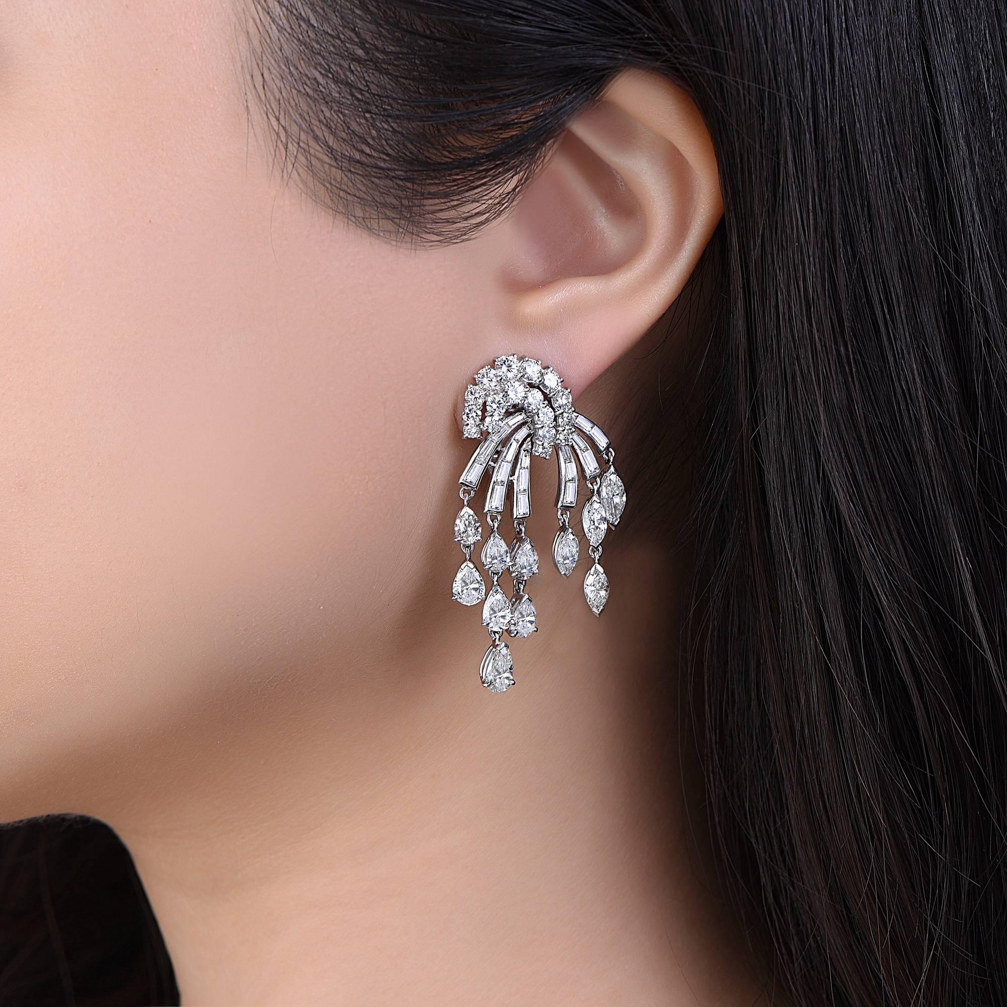 Modern Emilio Jewelry 12.00 Carat Fancy Cut Diamond Earrings
