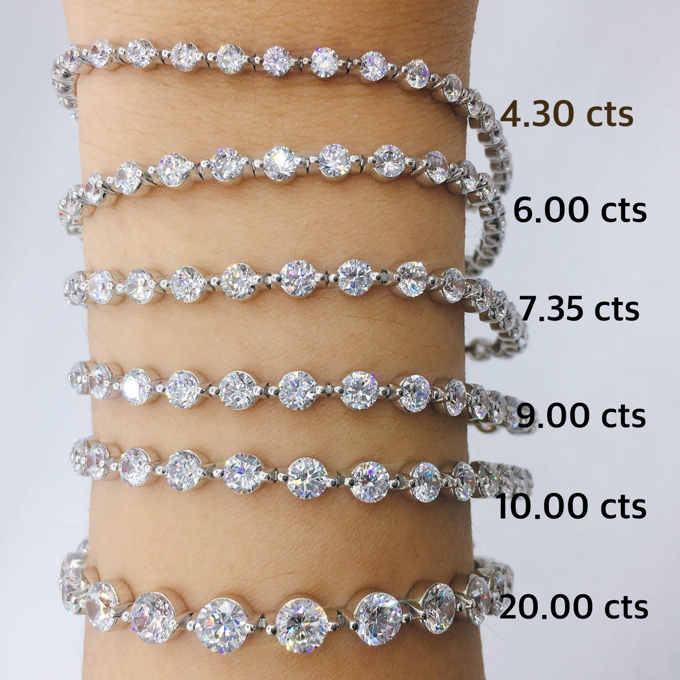 Women's Emilio Jewelry 4.30 Carat Signature Single Prong Endless Diamond Bracelet