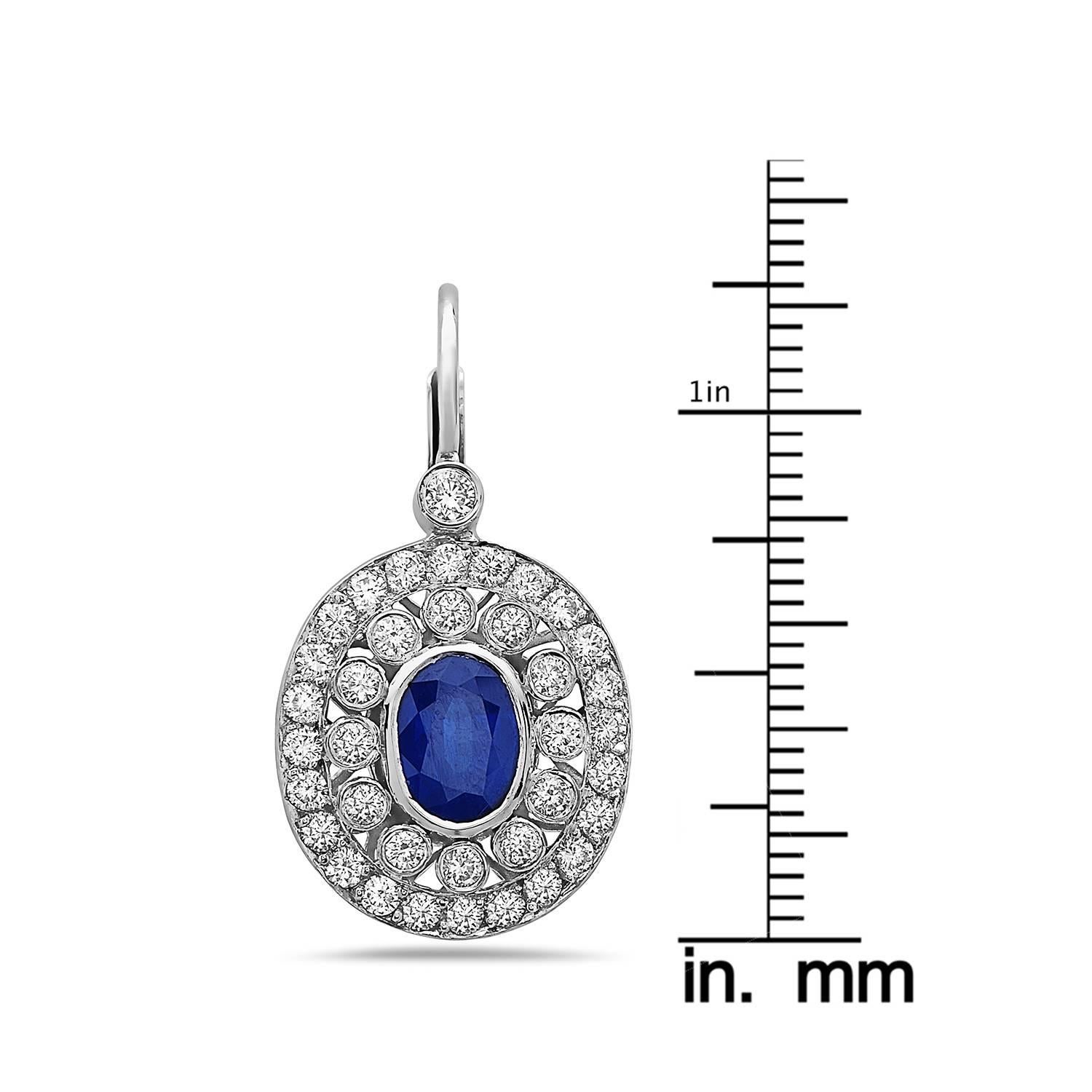 Modern Emilio Jewelry 5.55 Carat Sapphire Diamond Earrings