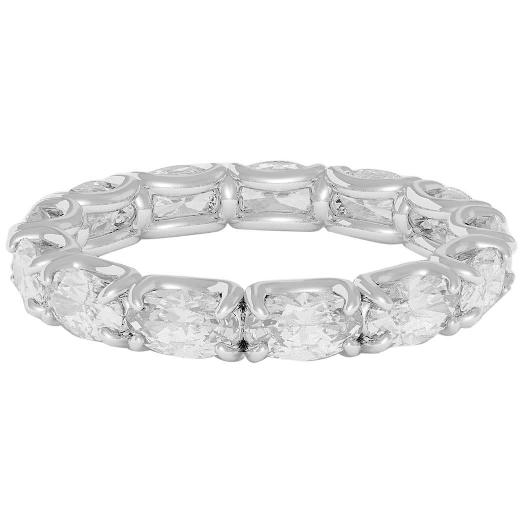 Emilio Jewelry U Prong Oval Diamond Eternity Ring, .30 Carat Each Diamond