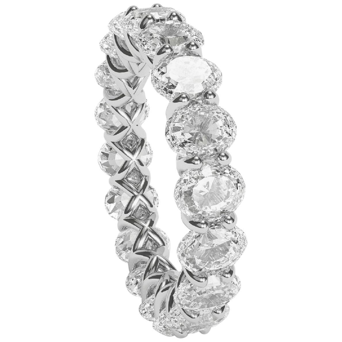 Emilio Jewelry 6.00 Carat Oval Diamond Eternity Ring Set in Platinum