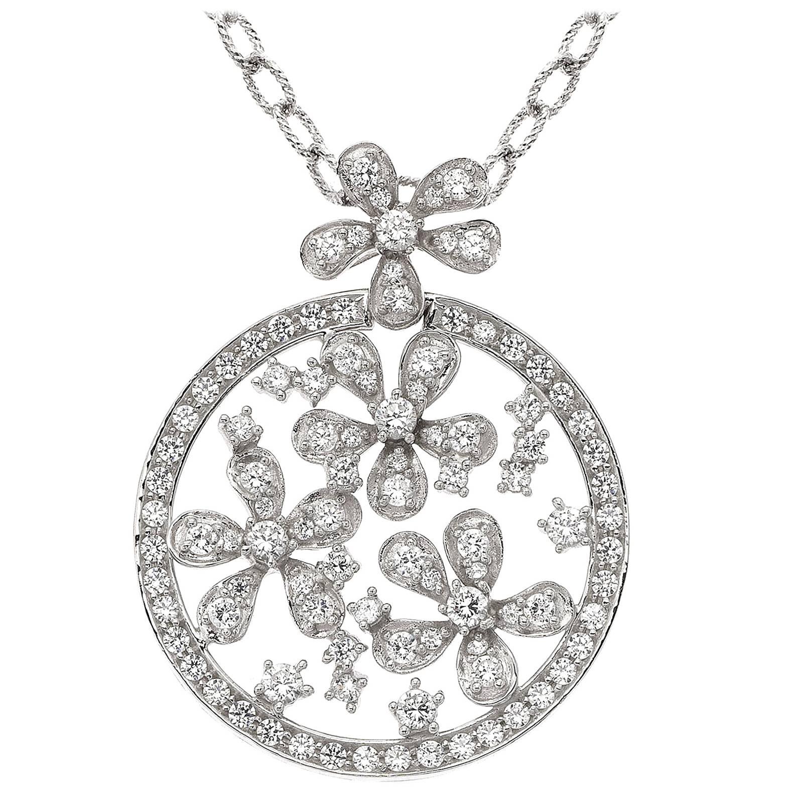 Emilio Jewelry Diamond Floral Necklace