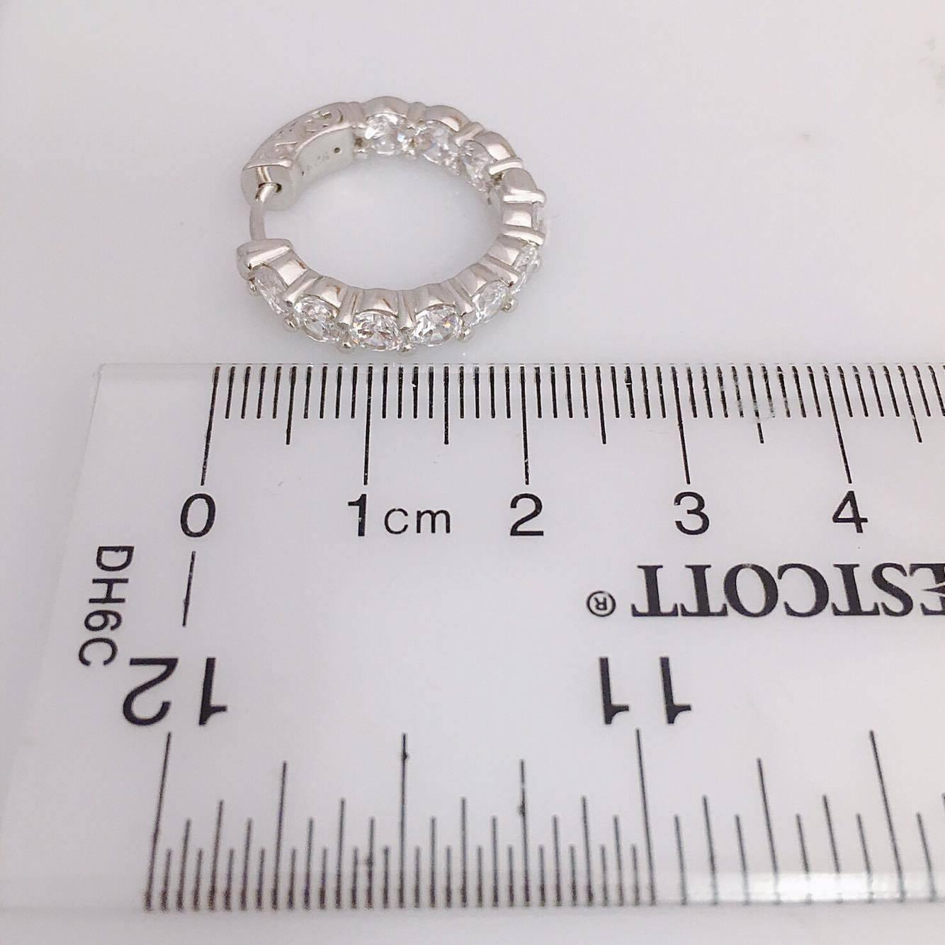 Women's Emilio Jewelry Small Diameter Diamond Hoop Earrings