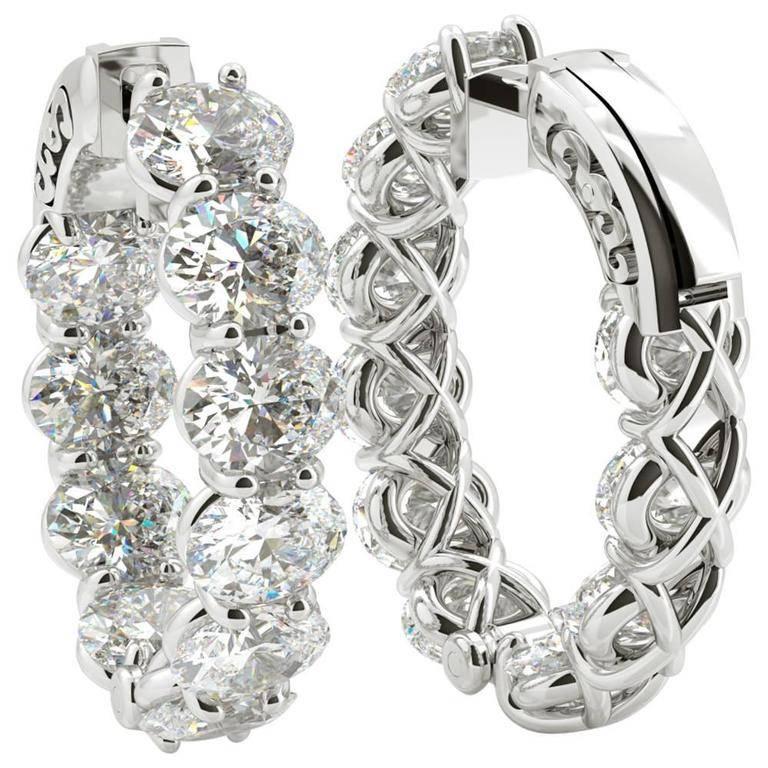 Emilio Jewelry 6.00 Carat Oval Diamond Earrings