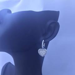 Heart Shaped Diamond Gold Illusion Earrings