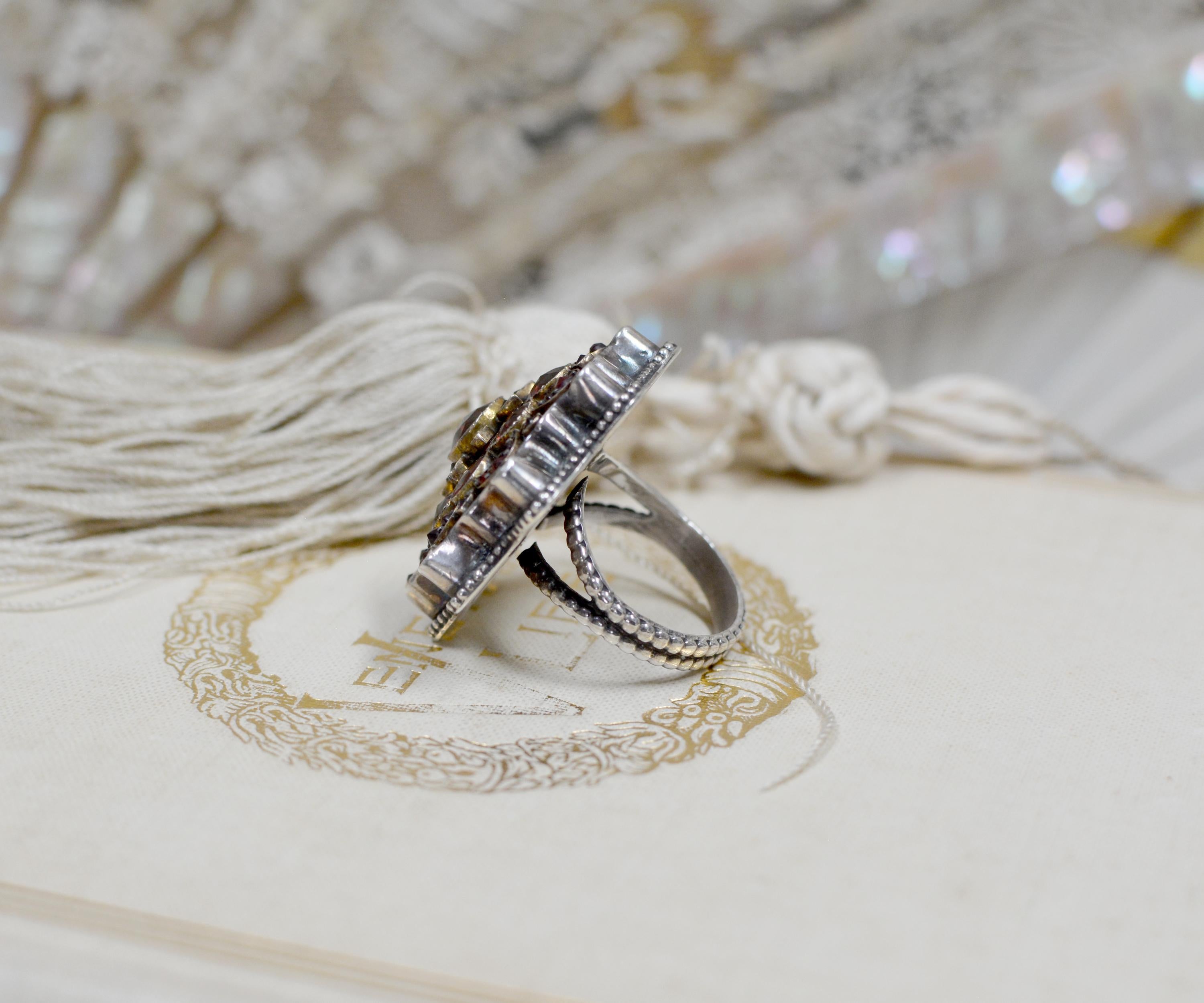Jill Garber Antique Victorian Style Rose Cut Bohemian Garnet Starburst Ring 4
