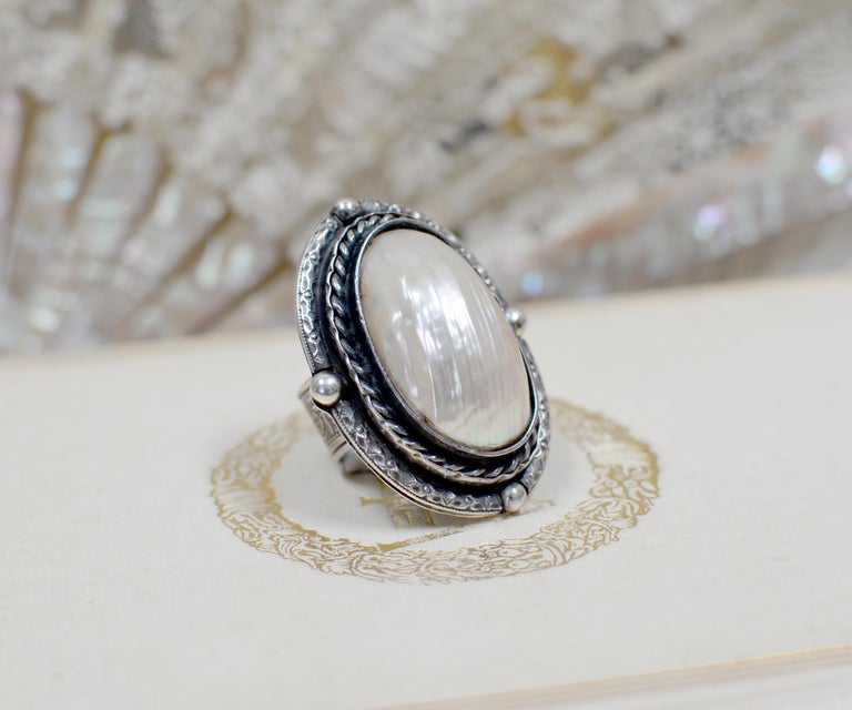 Jill Garber Grande Mother of Pearl Goddess Ring For Sale at 1stDibs