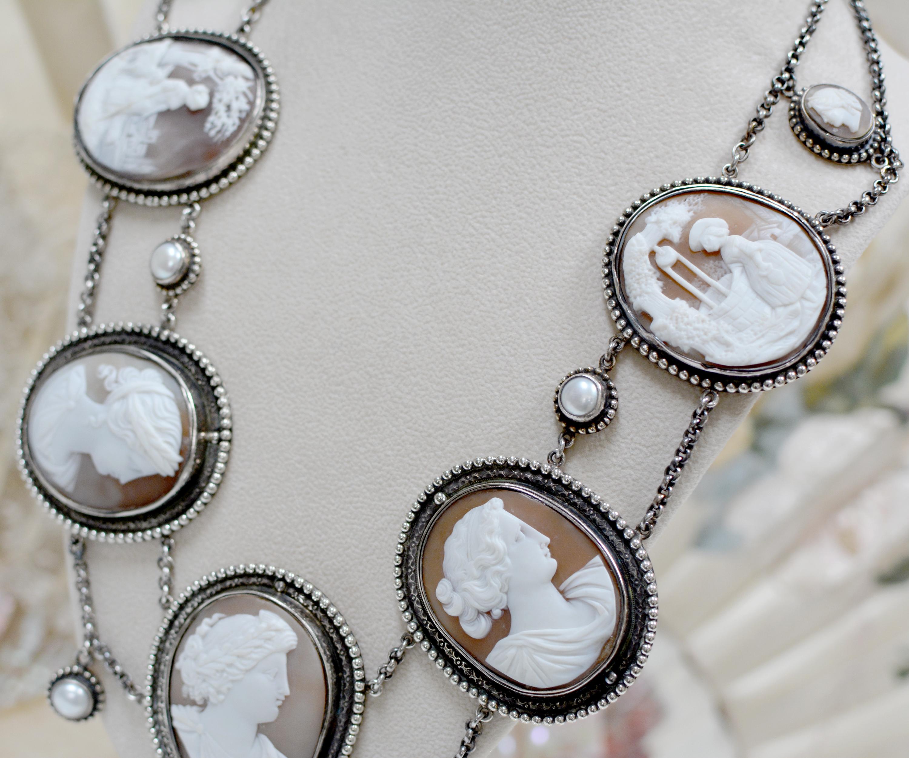 Jill Garber Elizabethan Style Necklace of the Gods with 19th Century Cameo Suite For Sale 1